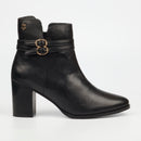 Nicci Tyler Gisele 1 Genuine Smooth Leather Ankle Boot - Black footwear Nicci Tyler