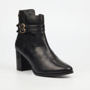 Nicci Tyler Gisele 1 Genuine Smooth Leather Ankle Boot - Black footwear Nicci Tyler