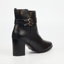 Nicci Tyler Gisele 1 Genuine Smooth Leather Ankle Boot - Black footwear Nicci Tyler
