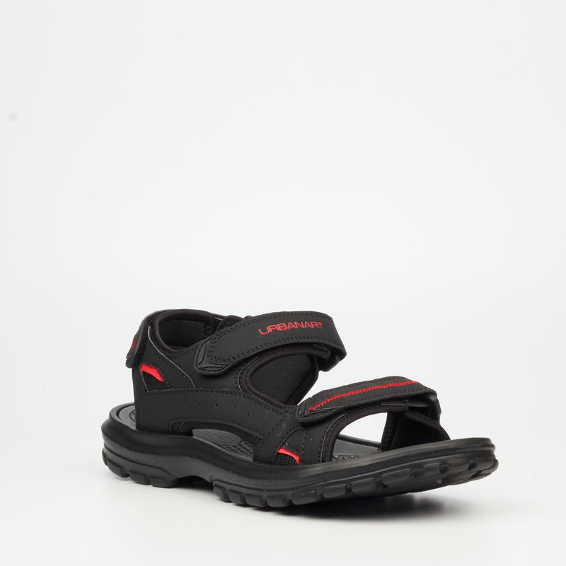 Urbanart Glide 1 Faux Nubuck Sandal - Black footwear Urbanart   