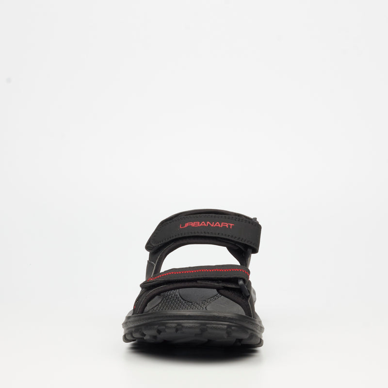 Urbanart Glide 1 Faux Nubuck Sandal - Black footwear Urbanart   