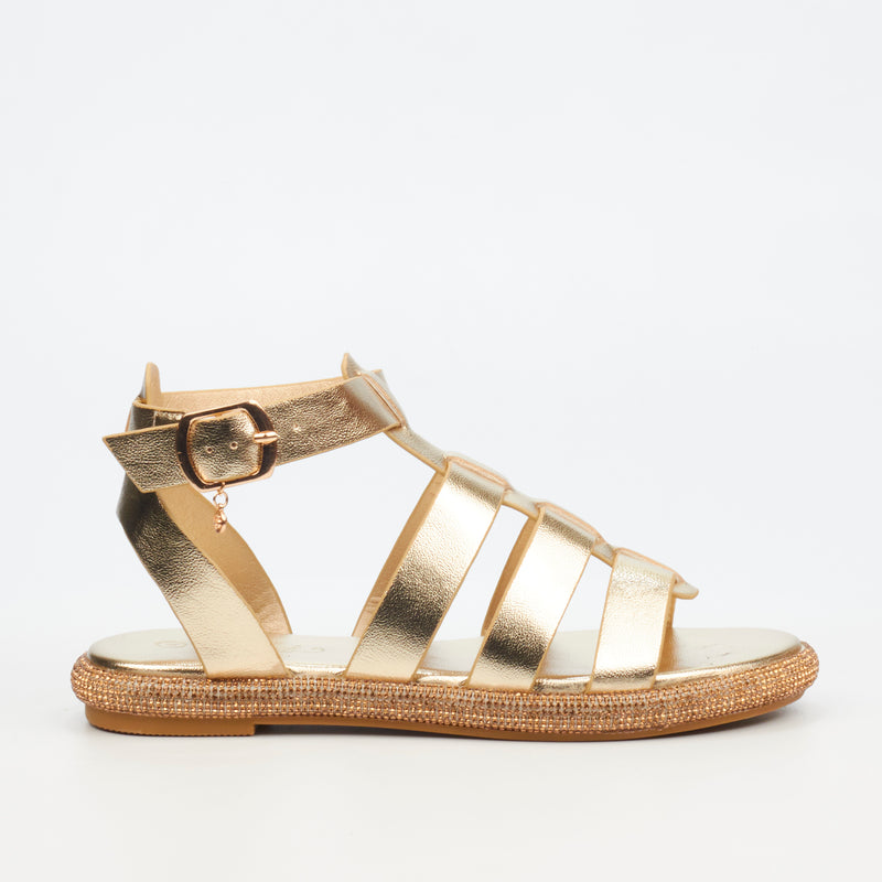 Miss Black Glisten 1 Sandal - Gold footwear Miss Black   