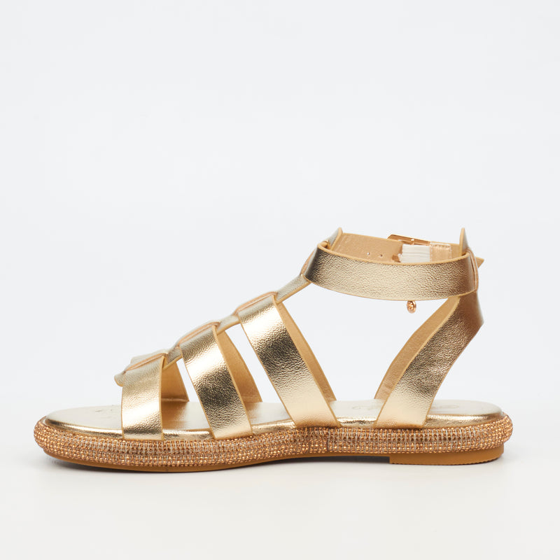 Miss Black Glisten 1 Sandal - Gold footwear Miss Black   