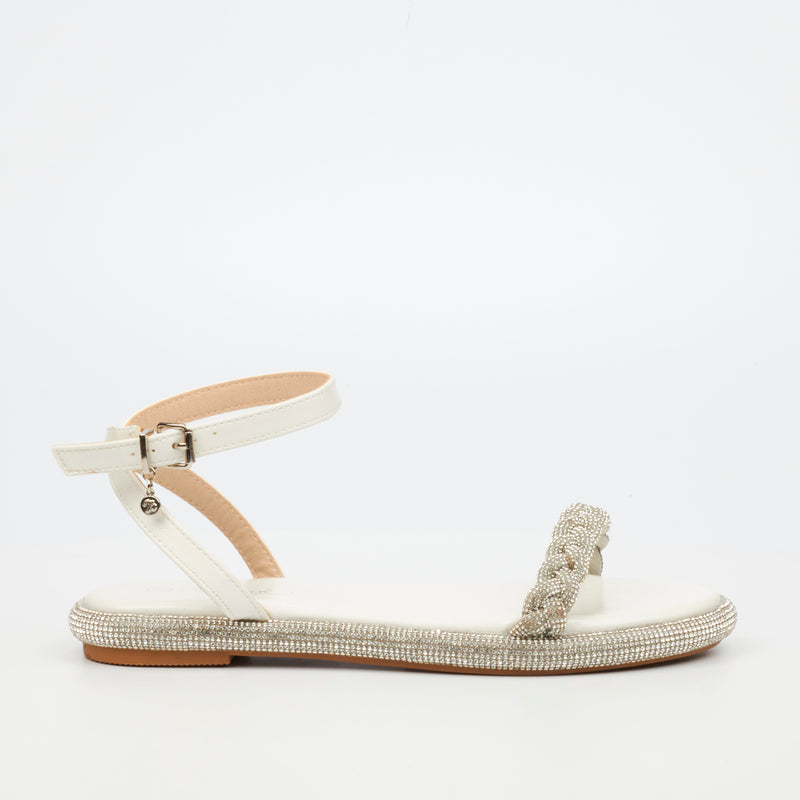 Miss Black Glisten 2 Sandal - White footwear Miss Black   