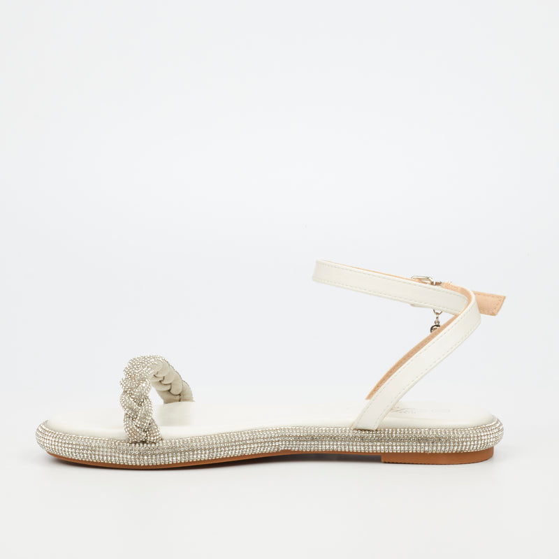 Miss Black Glisten 2 Sandal - White footwear Miss Black   