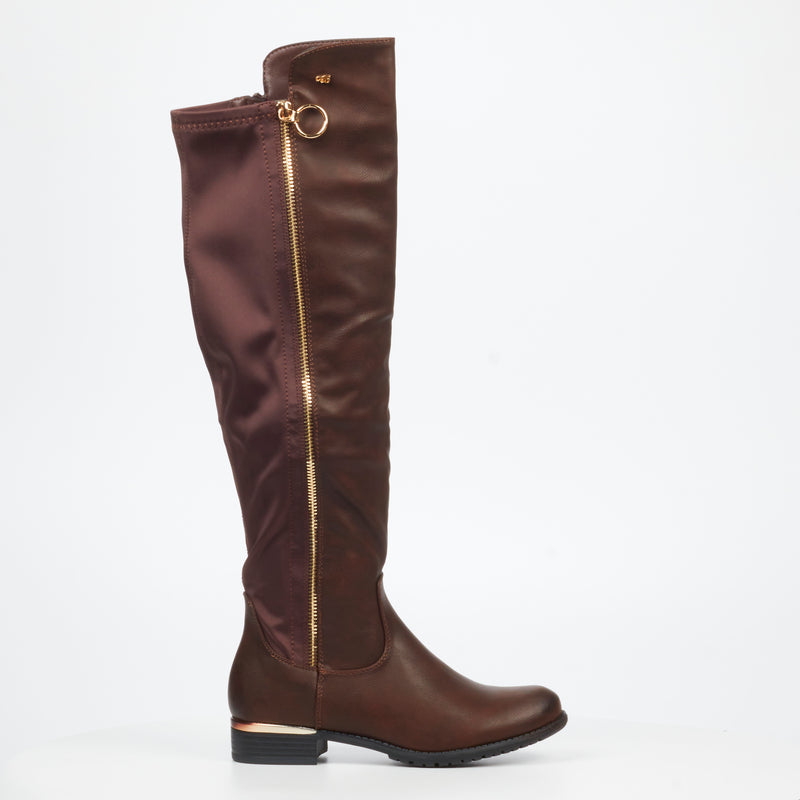 Miss Black Hadar 15 High Boot - Chocolate footwear Miss Black