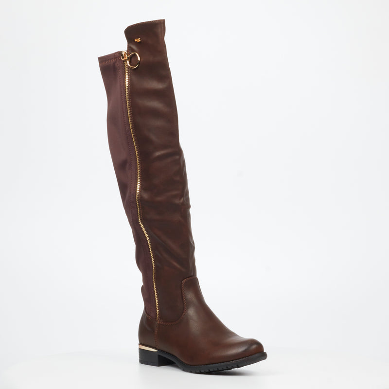 Miss Black Hadar 15 High Boot - Chocolate footwear Miss Black