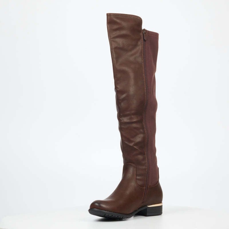 Miss Black Hadar 15 High Boot - Chocolate footwear Miss Black