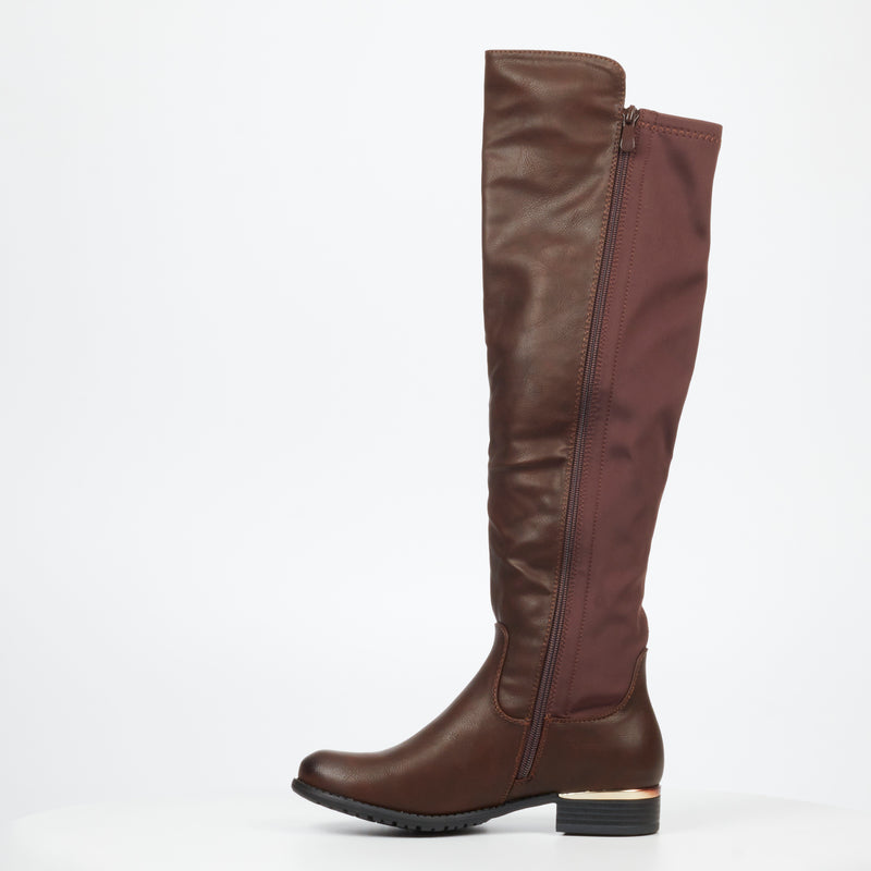 Miss Black Hadar 15 High Boot - Chocolate footwear Miss Black