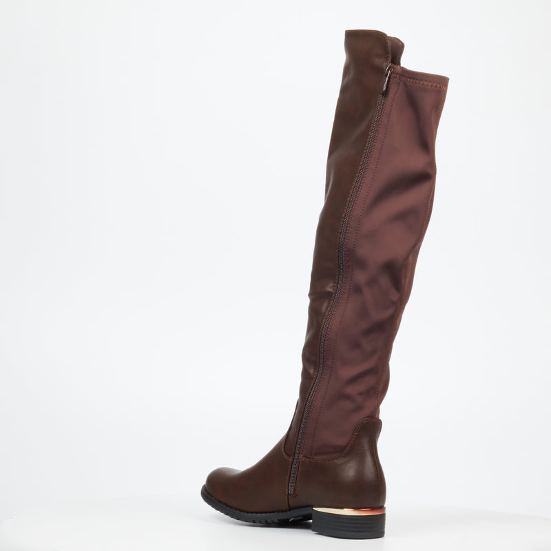 Miss Black Hadar 15 High Boot - Chocolate footwear Miss Black