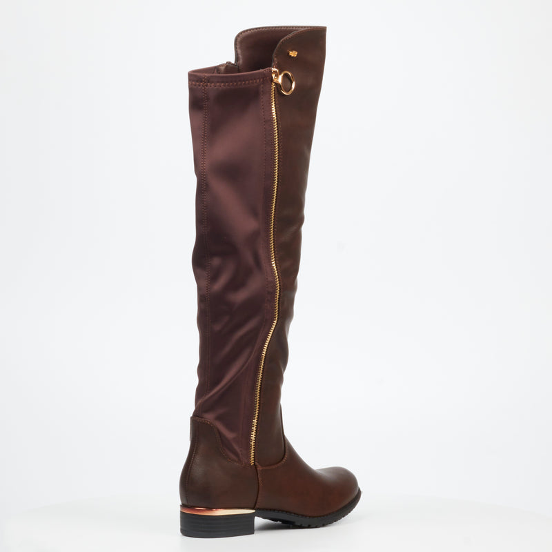 Miss Black Hadar 15 High Boot - Chocolate footwear Miss Black