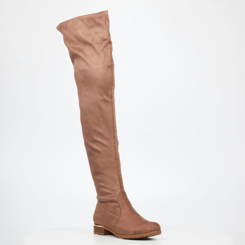 Miss Black Hadar 18 High Boot - Taupe footwear Miss Black