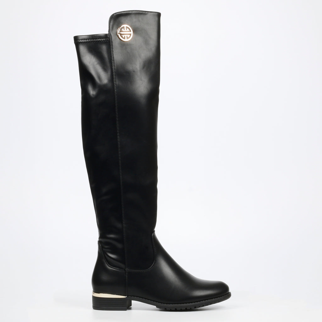 Miss Black Hadar 25 High Boots Faux Leather - Black footwear Miss Black