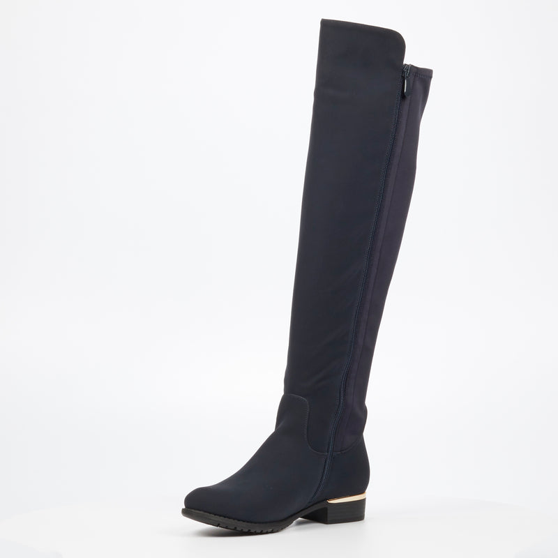 Miss Black Hadar 3 High Boot- Navy footwear Miss Black   