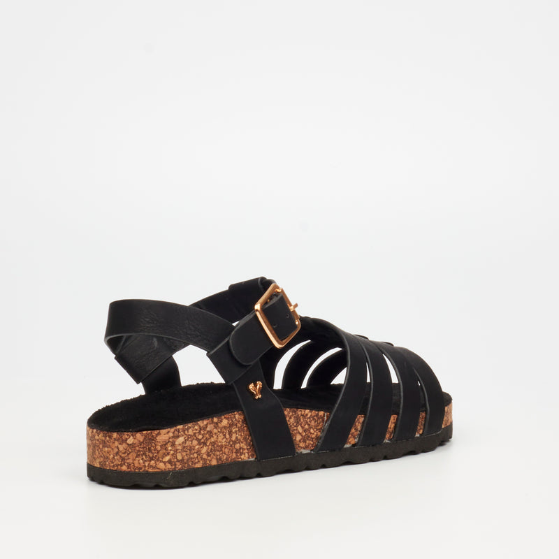 Butterfly Feet Hallie 4 Flat Sandal - Black footwear Butterfly Feet   