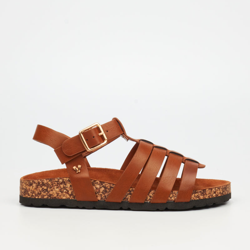 Butterfly Feet Hallie 4 Flat Sandal - Tan footwear Butterfly Feet   