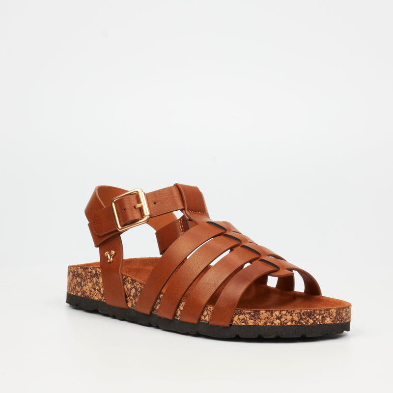 Butterfly Feet Hallie 4 Flat Sandal - Tan footwear Butterfly Feet   