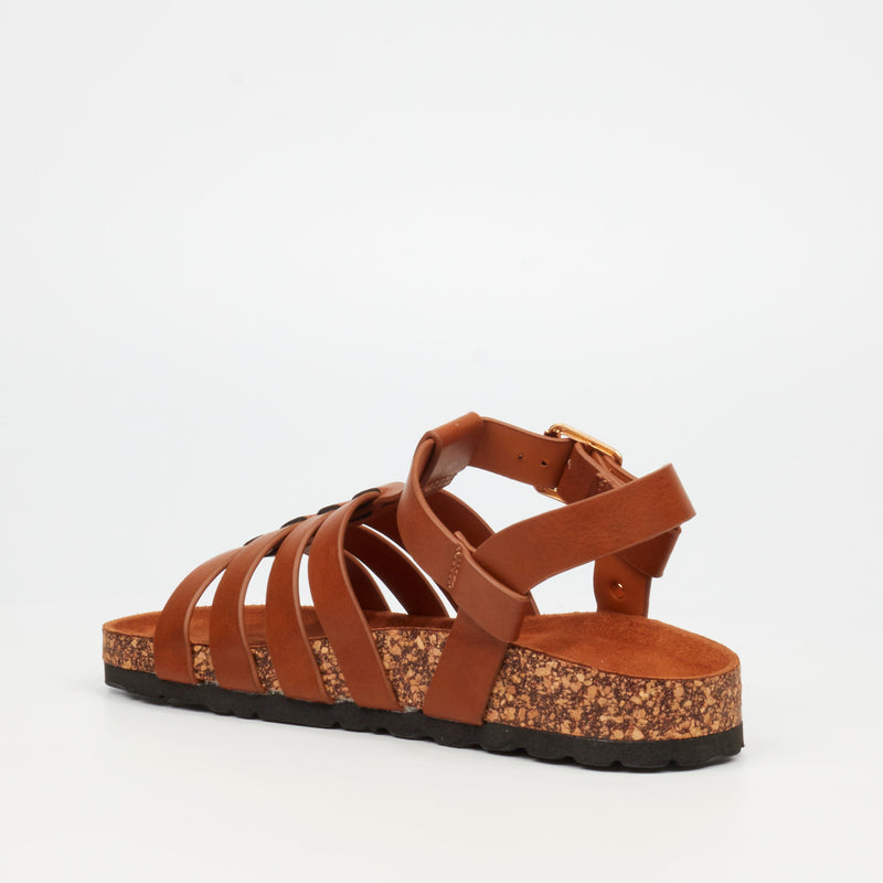 Butterfly Feet Hallie 4 Flat Sandal - Tan footwear Butterfly Feet   