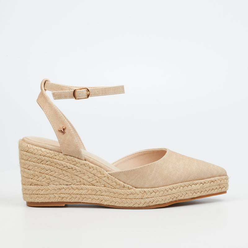 Butterfly Feet Hannah 1 Wedge - Beige footwear Butterfly Feet   