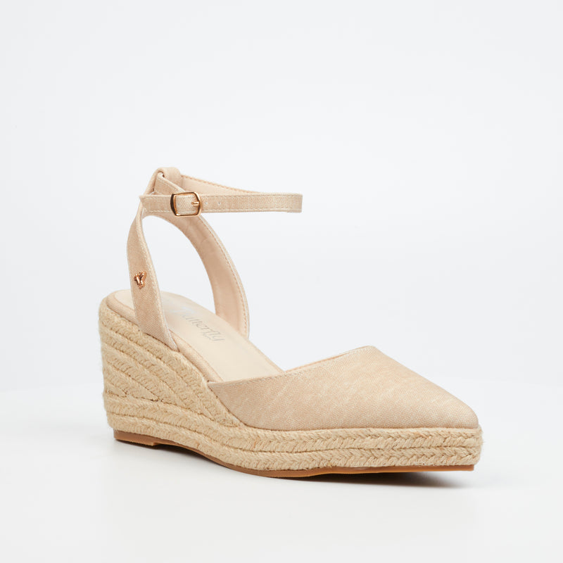 Butterfly Feet Hannah 1 Wedge - Beige footwear Butterfly Feet   