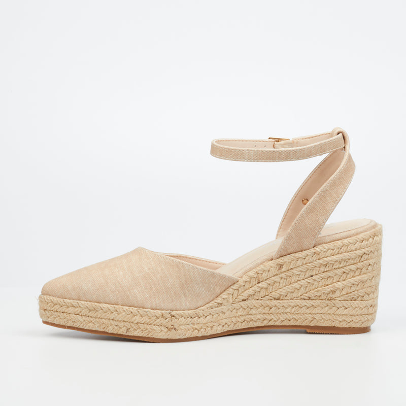 Butterfly Feet Hannah 1 Wedge - Beige footwear Butterfly Feet   