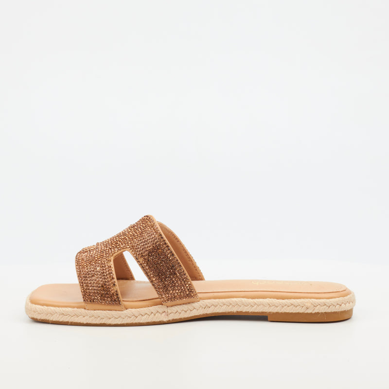 Miss Black Harper 1 Flat Sandal - Camel footwear Miss Black   