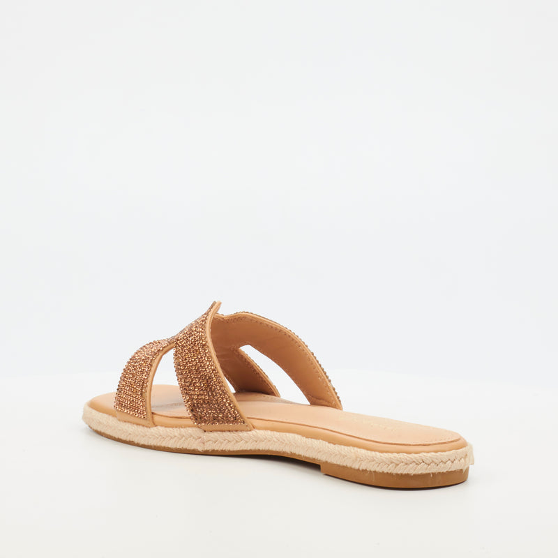 Miss Black Harper 1 Flat Sandal - Camel footwear Miss Black   