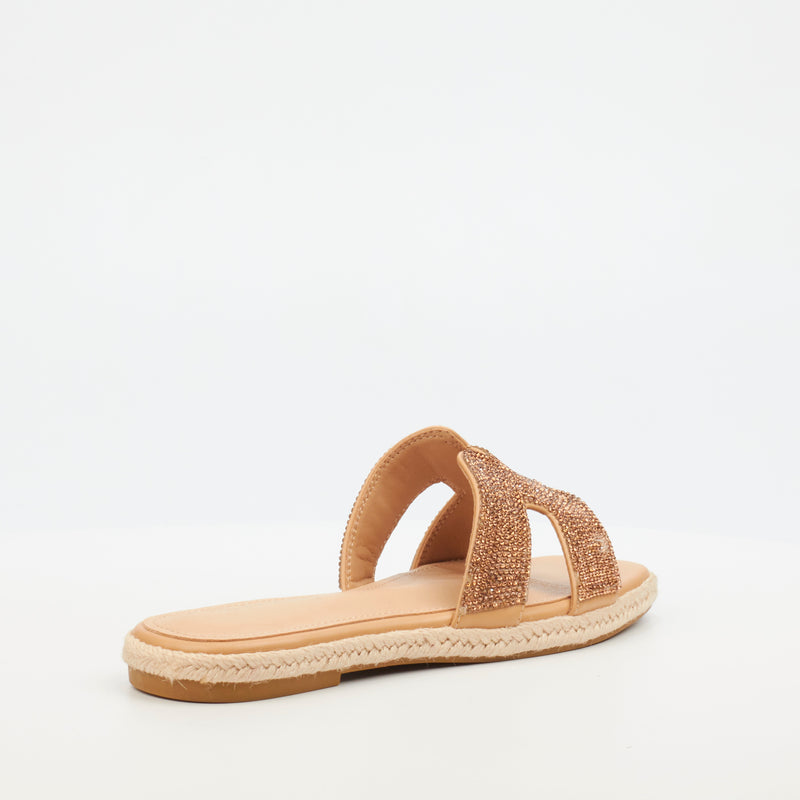 Miss Black Harper 1 Flat Sandal - Camel footwear Miss Black   