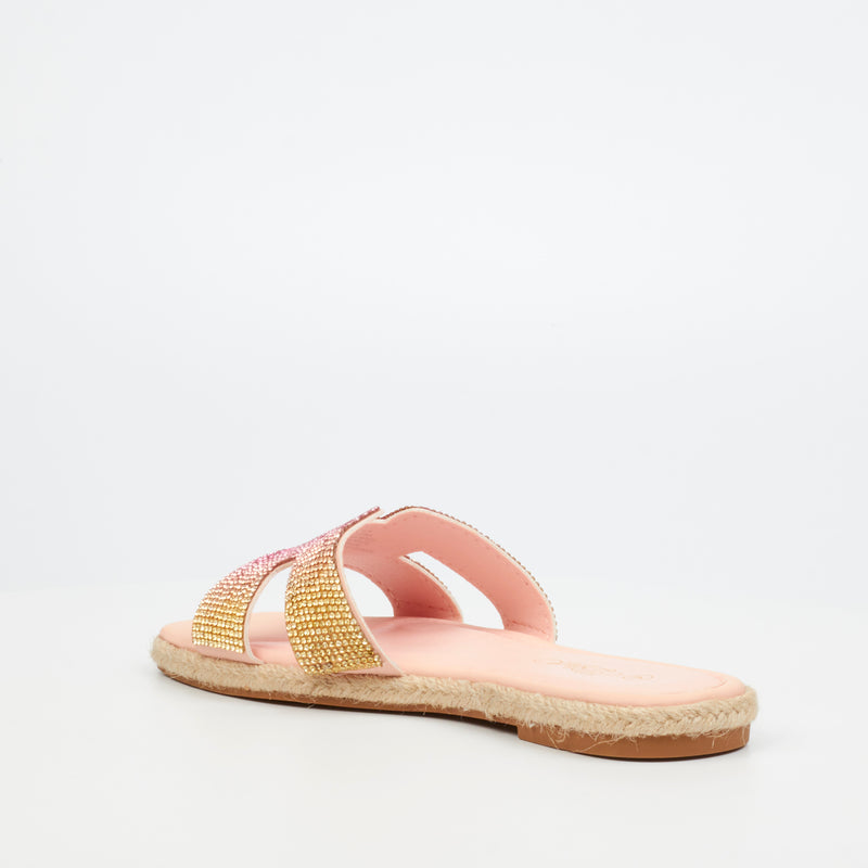 Miss Black Harper 1 Flat Sandal - Pink footwear Miss Black   