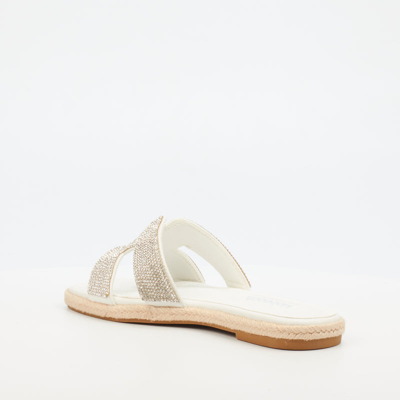 Miss Black Harper 1 Flat Sandal - White footwear Miss Black   