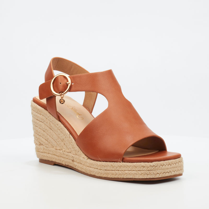 Miss Black Hay 2 Wedge - Tan footwear Miss Black   