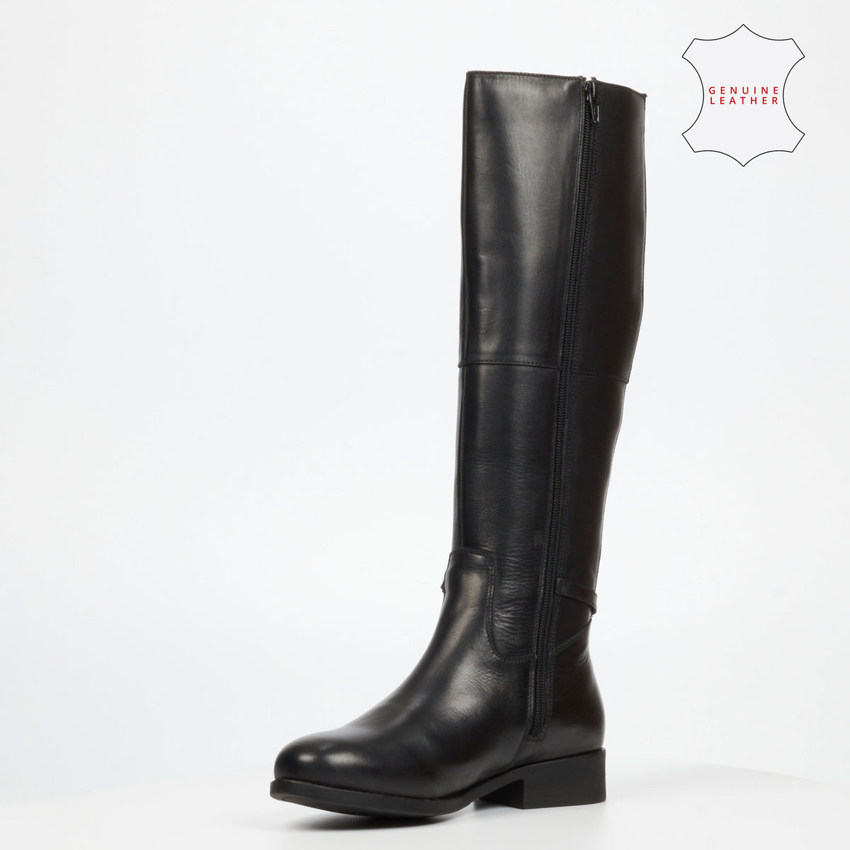 Nicci Tyler Haylan 2 Genuine Leather High Boot - Black | DC.ONE