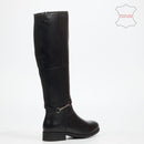 Nicci Tyler Haylan 2 Genuine Leather High Boot - Black footwear Nicci Tyler