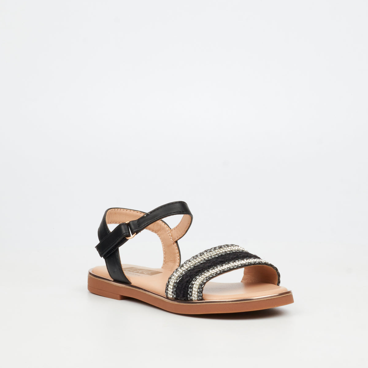 Little Miss Black Heavenly 3 Flat Sandal - Black