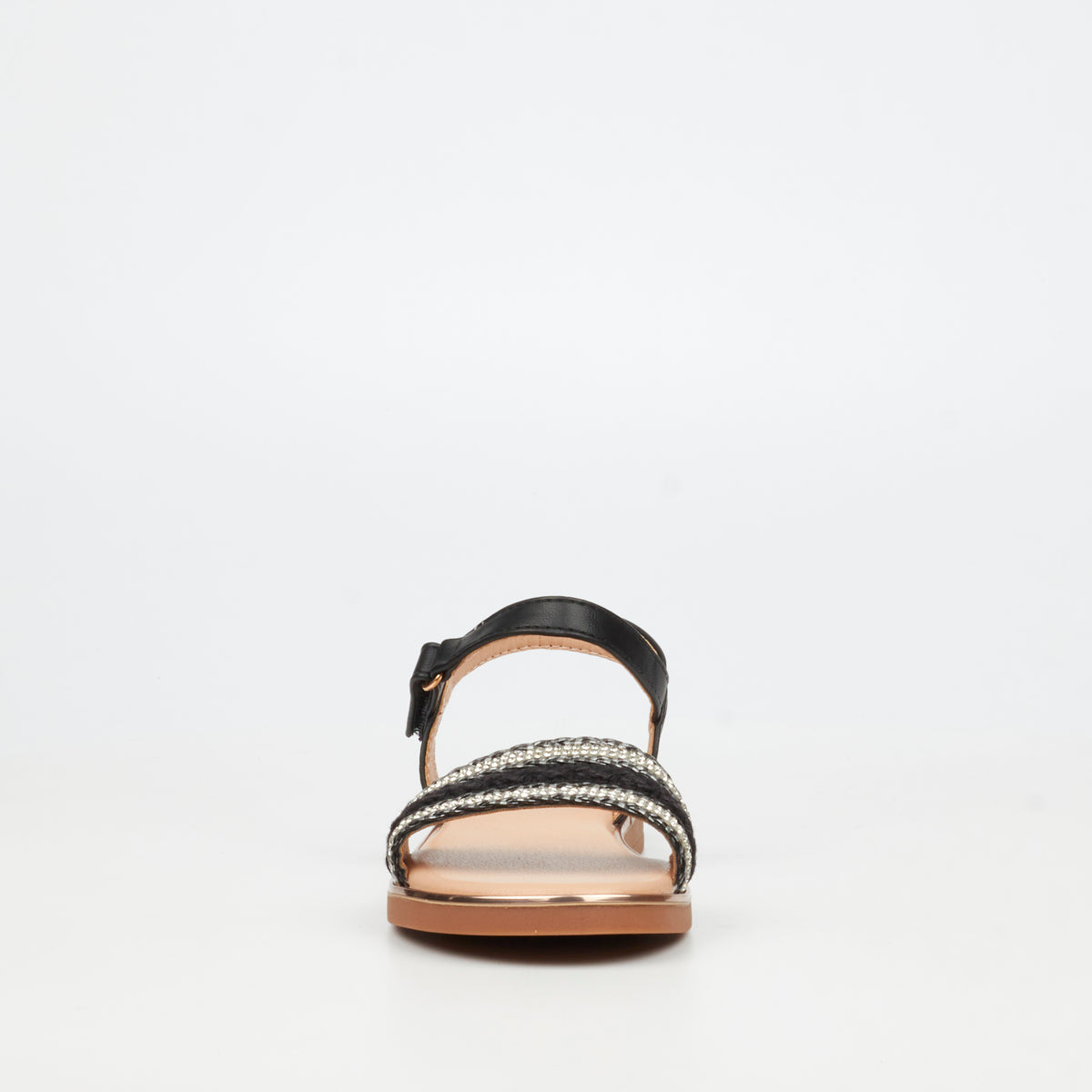 Little Miss Black Heavenly 3 Flat Sandal - Black