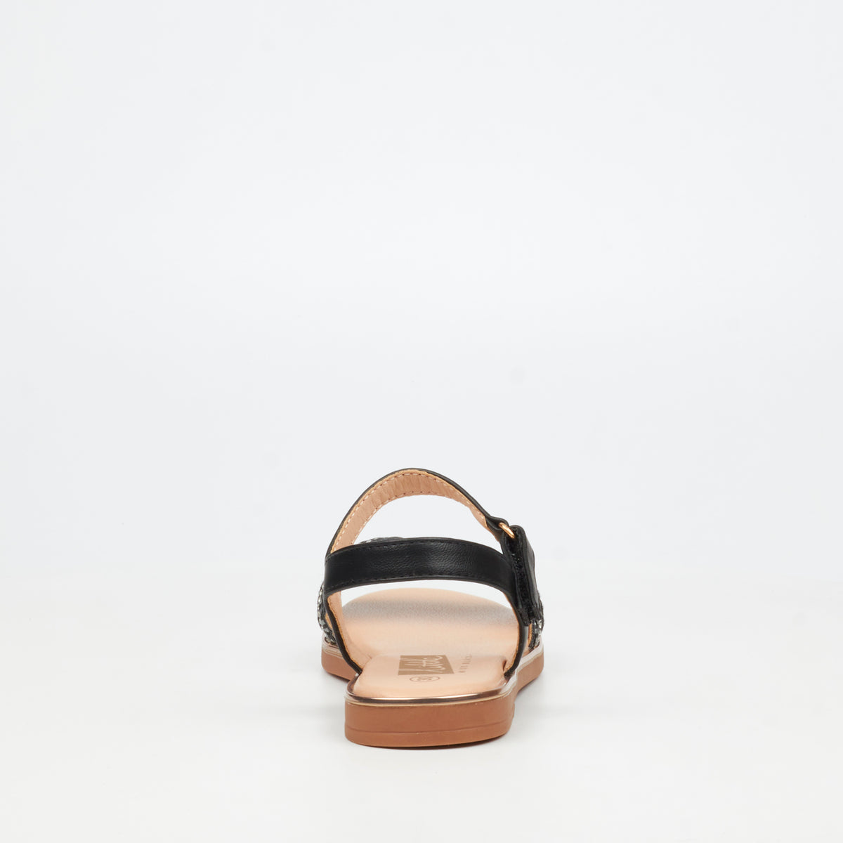 Little Miss Black Heavenly 3 Flat Sandal - Black