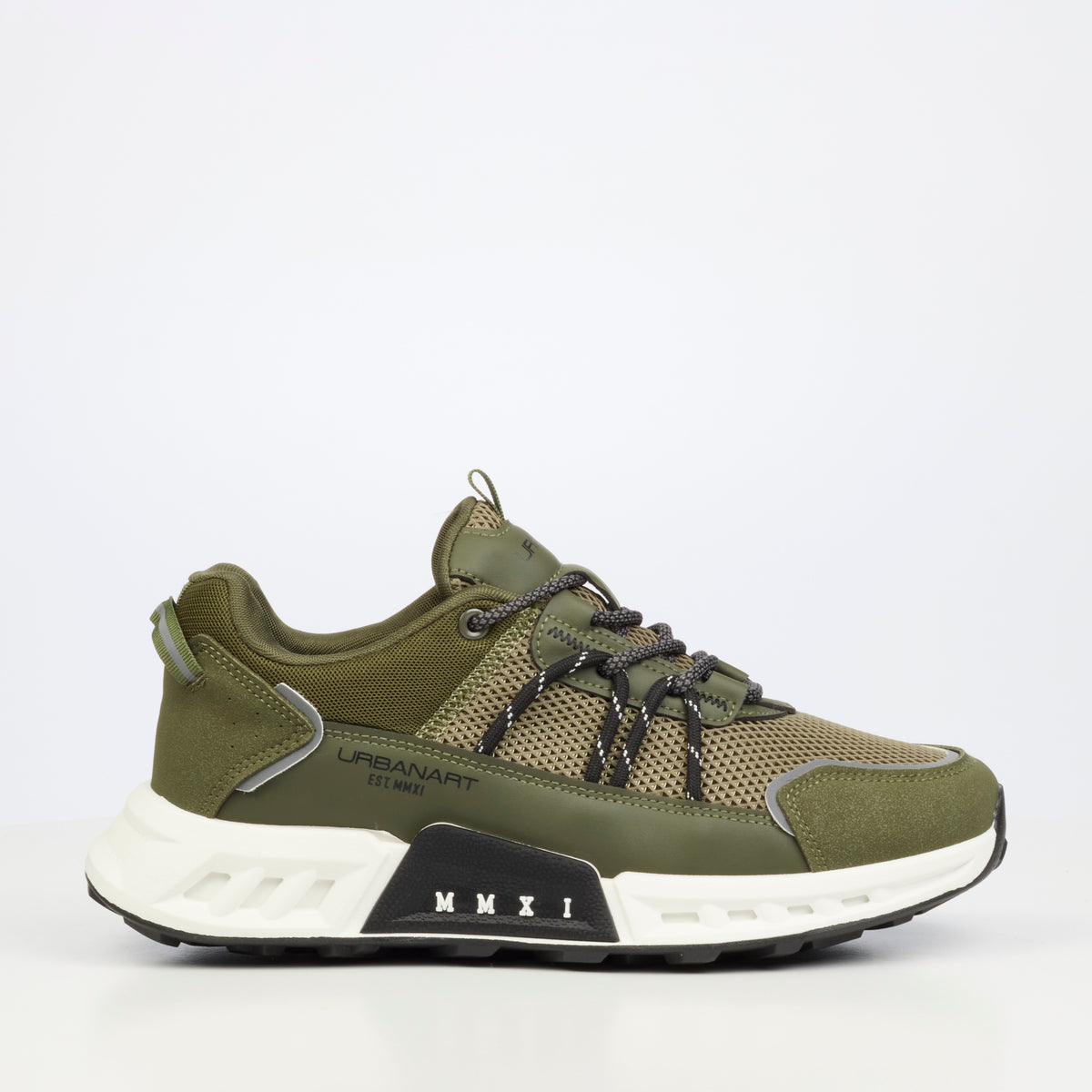 Urbanart Hexa 2 Faux Wax / Mesh Sneaker - Olive