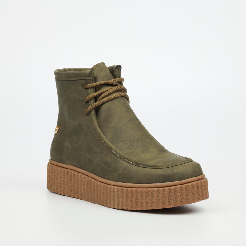 Butterfly Feet Hollis 1 Ankle Boot - Olive footwear Butterfly Feet