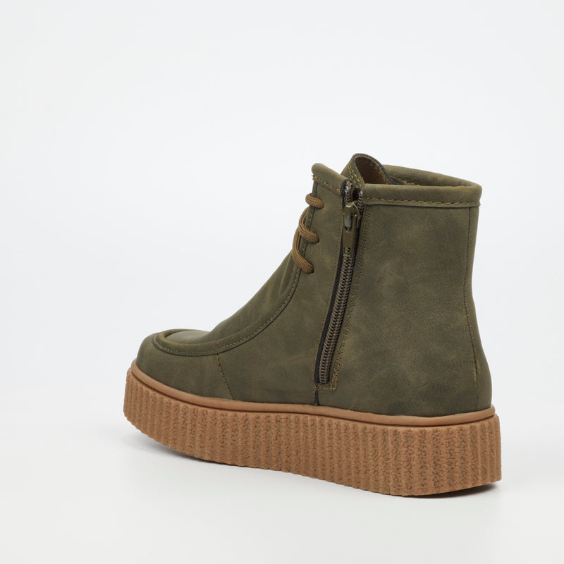 Butterfly Feet Hollis 1 Ankle Boot - Olive footwear Butterfly Feet