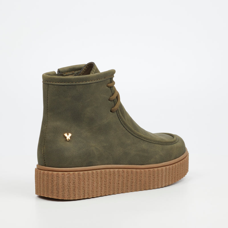 Butterfly Feet Hollis 1 Ankle Boot - Olive footwear Butterfly Feet