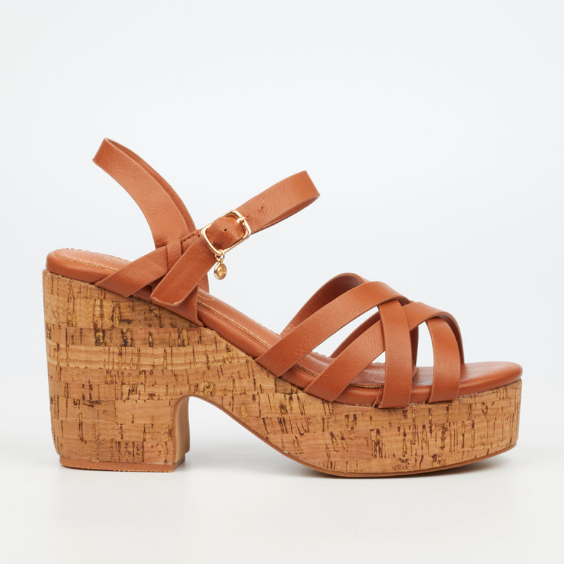 Miss Black Honey 2 Heel - Tan footwear Miss Black   