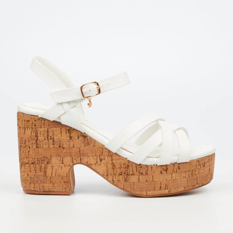 Miss Black Honey 2 Heel - White footwear Miss Black   