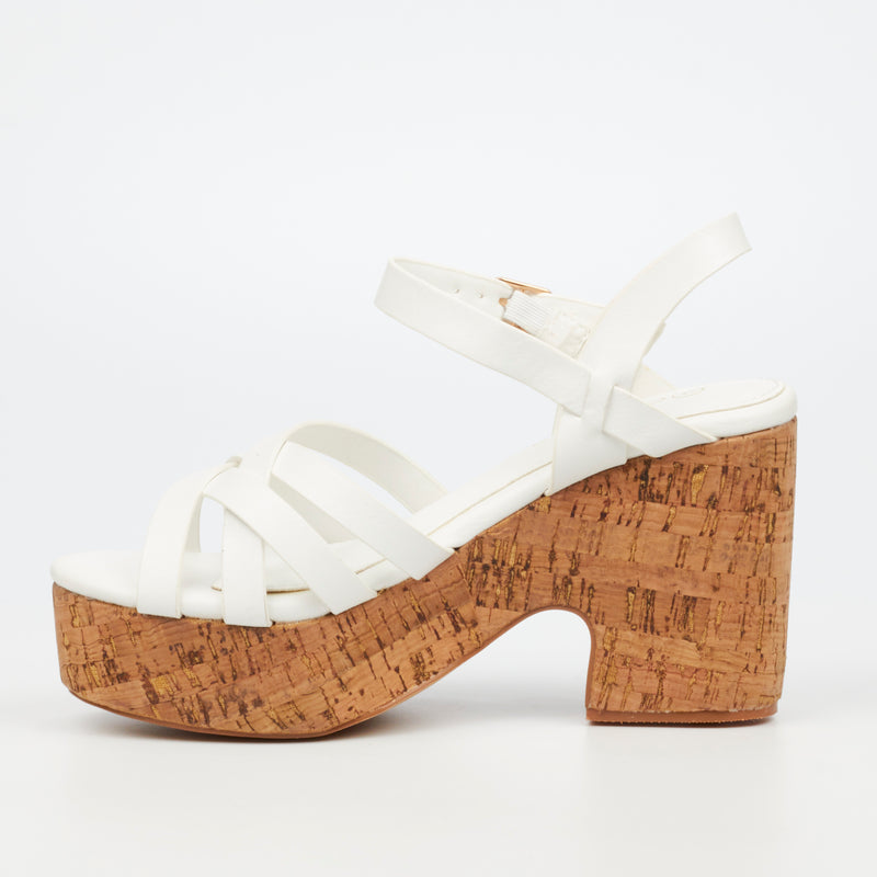 Miss Black Honey 2 Heel - White footwear Miss Black   