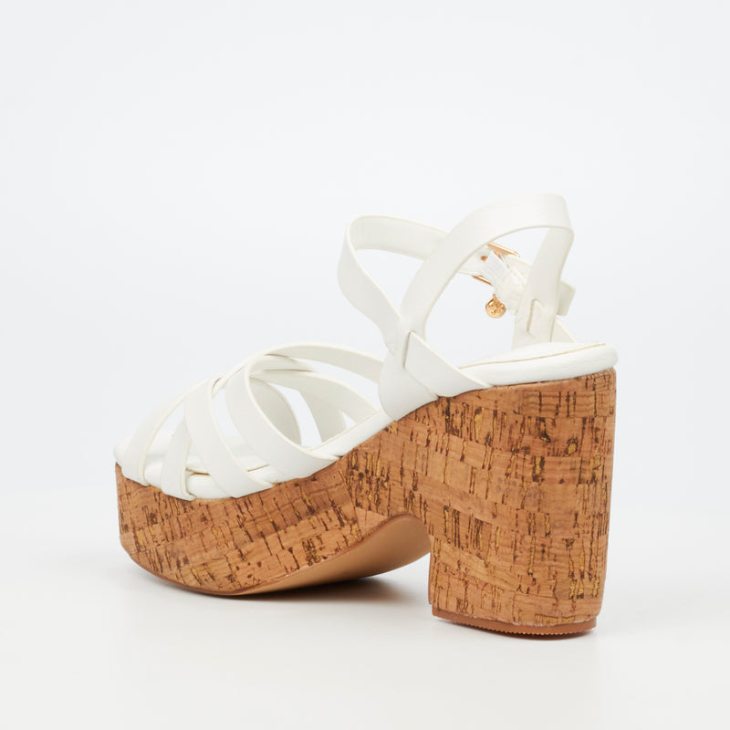 Miss Black Honey 2 Heel - White footwear Miss Black   