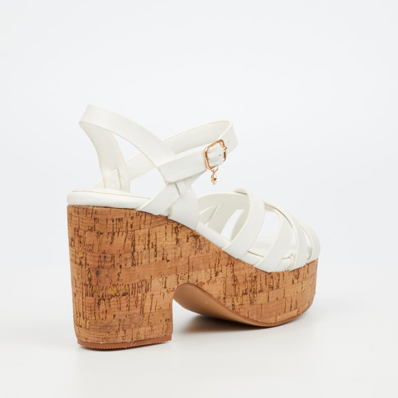 Miss Black Honey 2 Heel - White footwear Miss Black   