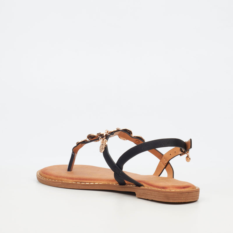 Miss Black Honor 1 Flat Sandal - Black footwear Miss Black   