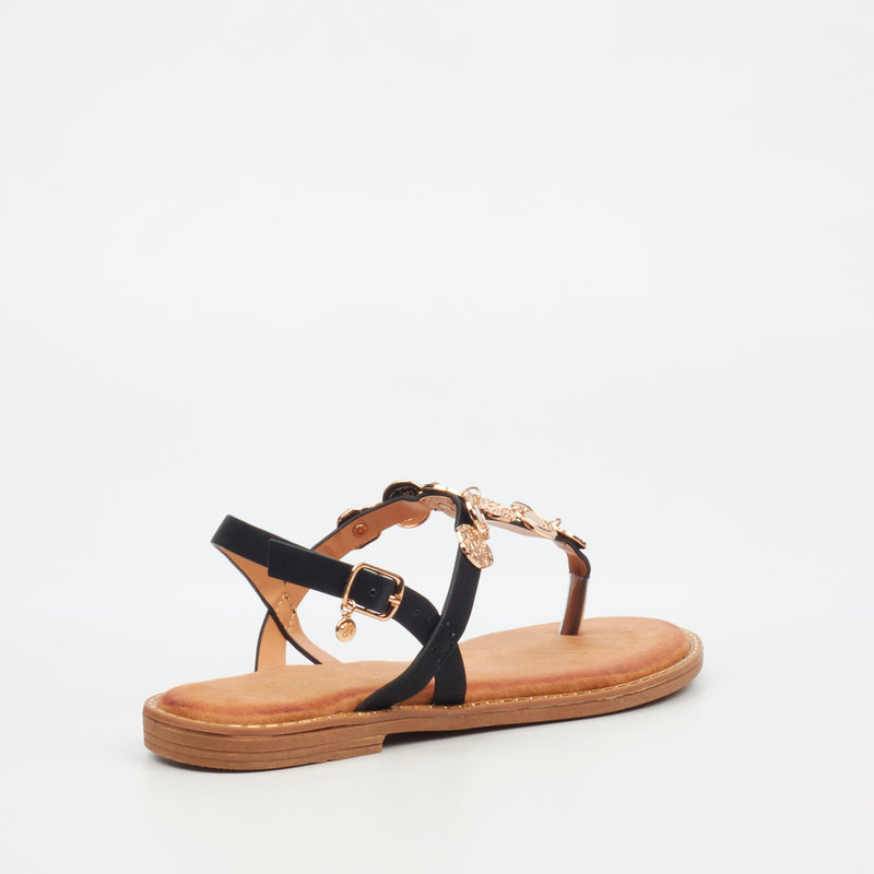 Miss Black Honor 1 Flat Sandal - Black footwear Miss Black   