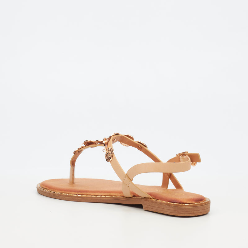 Miss Black Honor 1 Flat Sandal - Nude footwear Miss Black   