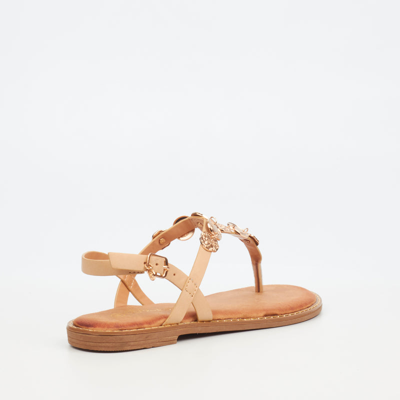 Miss Black Honor 1 Flat Sandal - Nude footwear Miss Black   