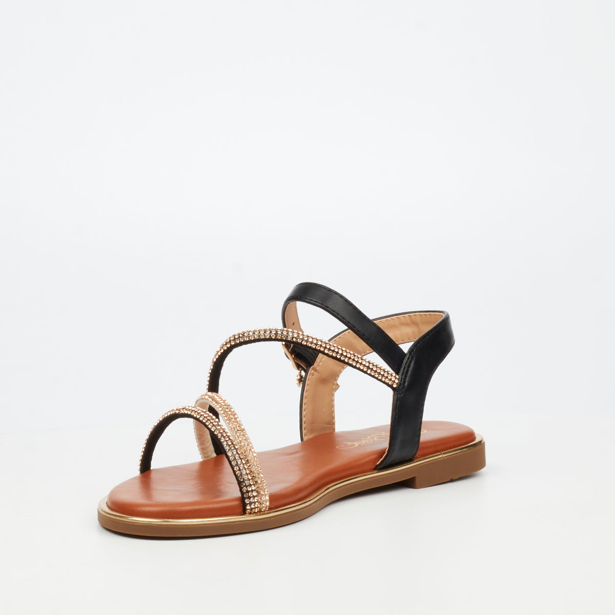 Miss Black Honor 6 Flat Sandals - Black